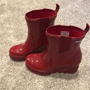 Sorel red were rain boots
